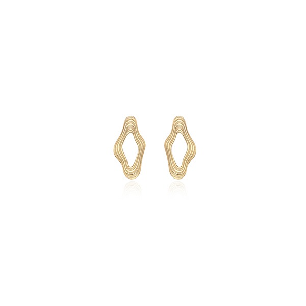 [14k/ 18k] Wood Breath EarringsⅠ(Small) Ge057