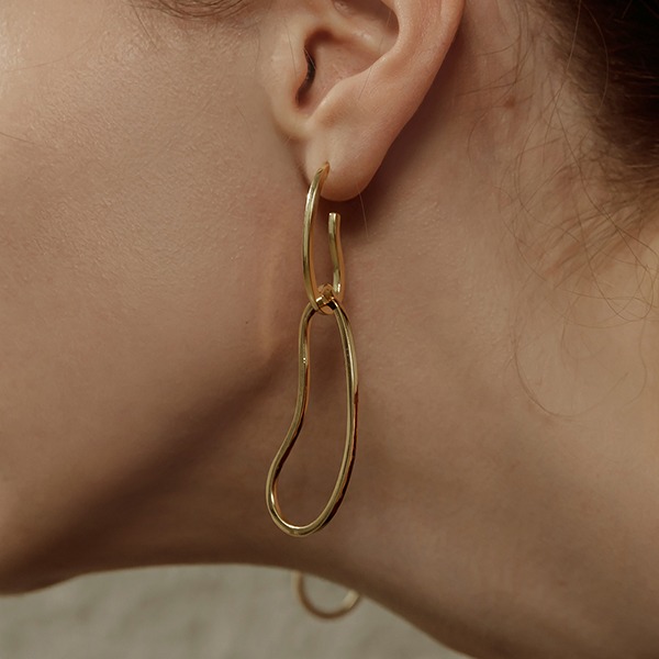 [Silver] Melias Double earrings e109 실버 멜리아스 더블 귀걸이