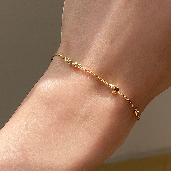 [Silver] Sand grain combi chain bracelet b016 실버 모래알 콤비 체인 팔찌
